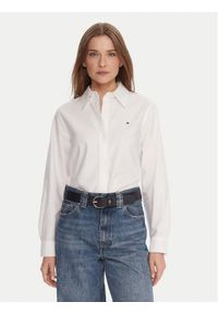 TOMMY HILFIGER - Tommy Hilfiger Koszula WW0WW46111 Biały Relaxed Fit. Kolor: biały. Materiał: bawełna #1