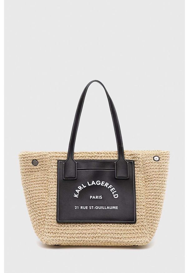 Karl Lagerfeld torebka kolor beżowy. Kolor: beżowy. Rodzaj torebki: na ramię