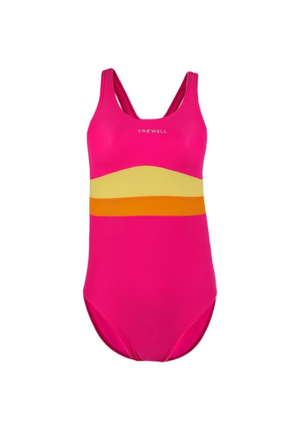 CROWELL - Kostium kąpielowy dla dziewczynki Crowell Swan różowo-pomarańczowo-żółty. Kolor: różowy