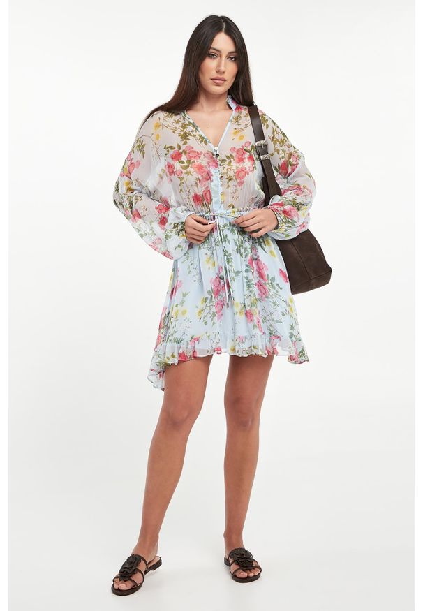 Liu Jo - Sukienka mini w kwiatowy wzór LIU JO. Wzór: kwiaty. Długość: mini