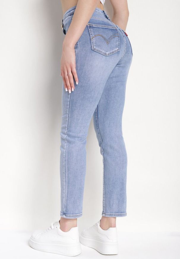 Born2be - Jasnoniebieskie Jeansy Skinny z Wysoką Talią Anelava. Okazja: do pracy. Kolor: niebieski. Styl: elegancki