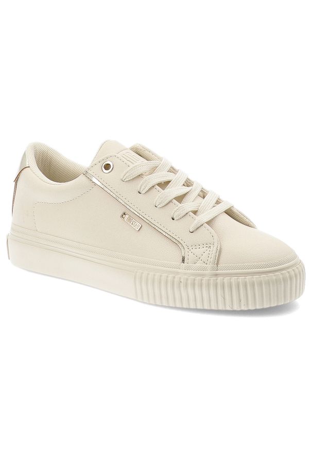 Big-Star - Beżowe Sneakersy Big Star Sportowe Obuwie Damskie. Okazja: na co dzień. Zapięcie: sznurówki. Kolor: beżowy. Materiał: guma, syntetyk, materiał. Szerokość cholewki: normalna