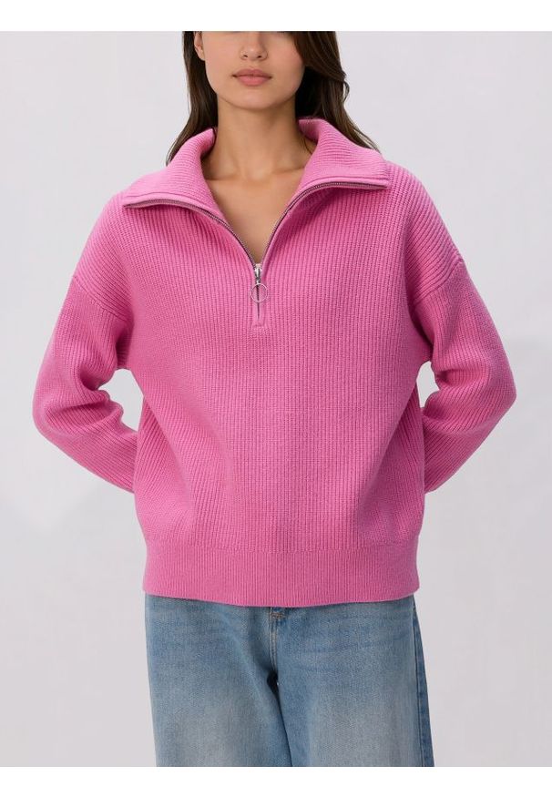 Reserved - Sweter z wiskozą - fioletowy. Kolor: fioletowy. Materiał: wiskoza