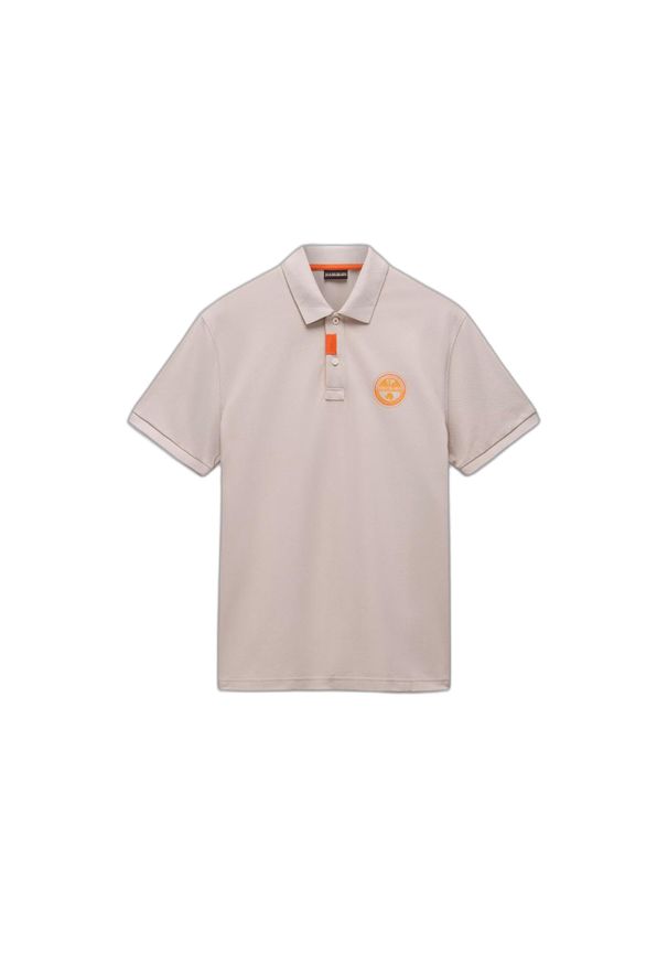 Polo Napapijri E-Clanis SS. Typ kołnierza: polo. Kolor: beżowy. Styl: elegancki