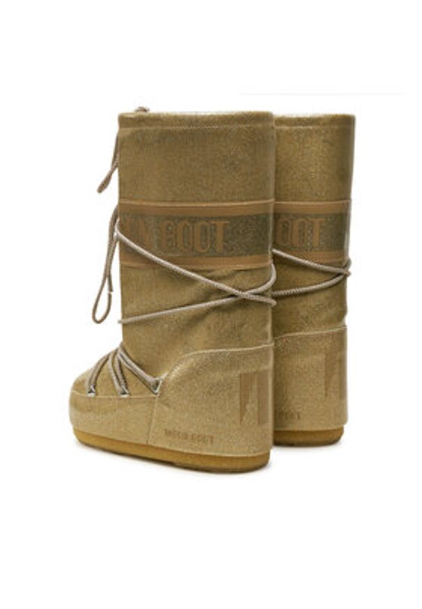 Moon Boot Śniegowce Icon Glitter 80D1402850 Złoty. Kolor: złoty. Materiał: skóra