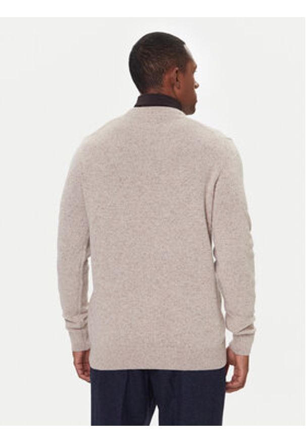 Barbour Sweter Essential Tisbury MKN0844ST51 Beżowy Regular Fit. Kolor: beżowy. Materiał: wełna