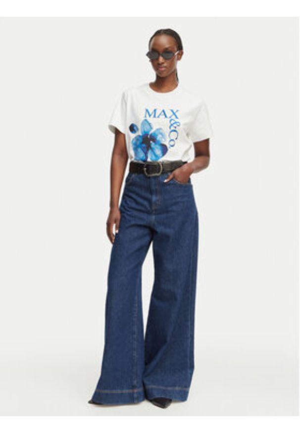 MAX&Co. T-Shirt 2616971034200 Biały Regular Fit. Kolor: biały. Materiał: bawełna