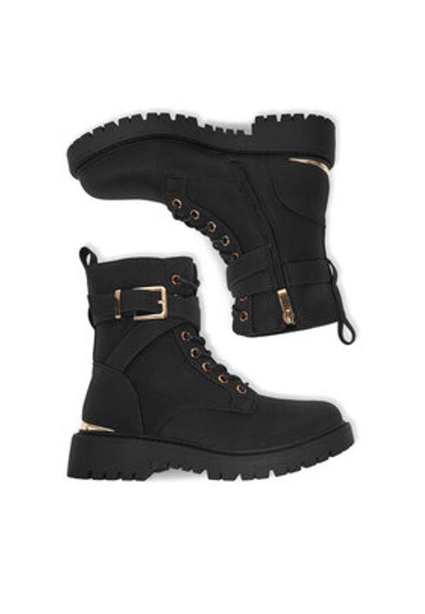 DeeZee Trzewiki 58022-1A Czarny. Kolor: czarny. Materiał: syntetyk, materiał