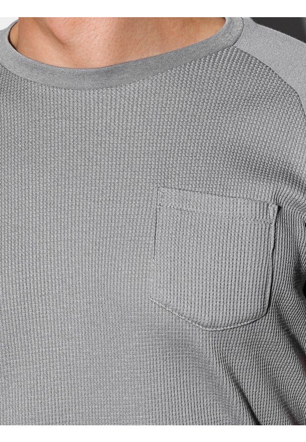 Ombre Clothing - T-shirt męski bez nadruku S1182 - szary - XXL. Kolor: szary. Materiał: bawełna, tkanina, poliester. Styl: klasyczny