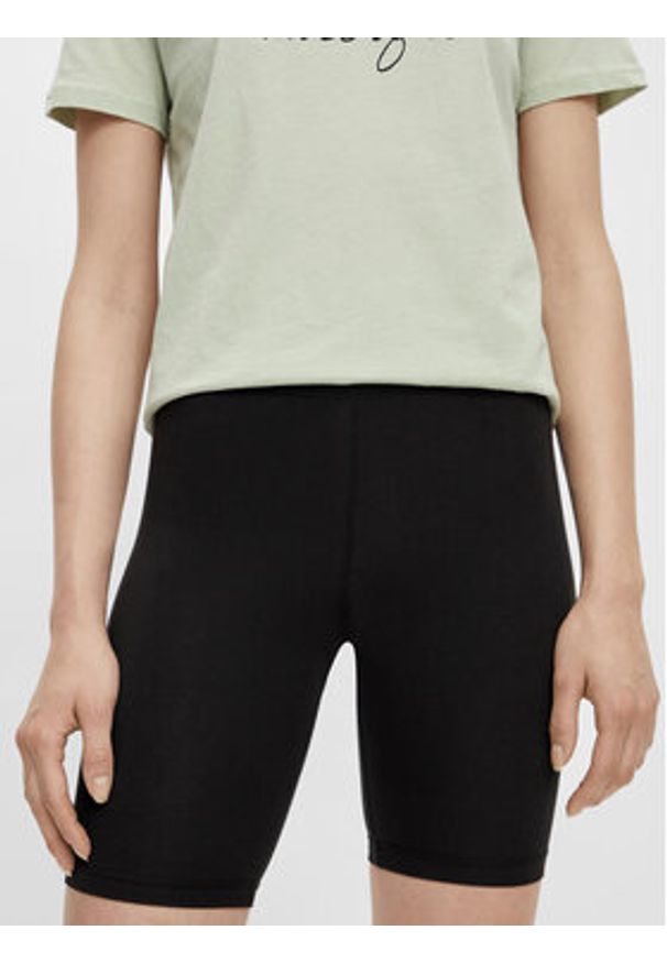 Pieces Kolarki Kiki 17101084 Czarny Slim Fit. Kolor: czarny. Materiał: bawełna