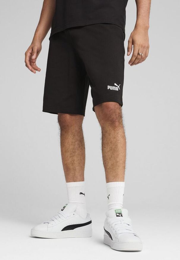 Puma - Męskie szorty Essentials 10" z logo No. 1 z dżerseju PUMA Black. Kolor: czarny. Materiał: jersey