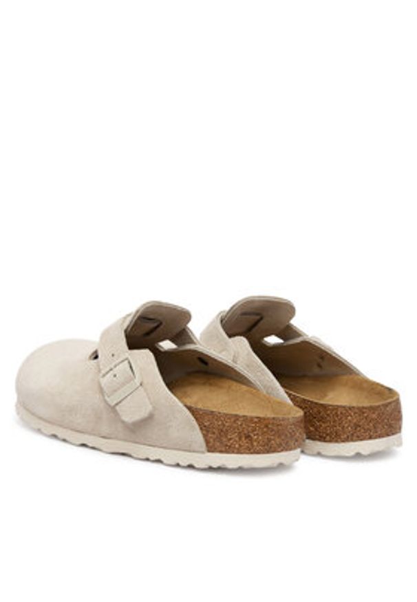 Birkenstock Klapki Boston 1031662 Beżowy. Kolor: beżowy. Materiał: skóra, zamsz