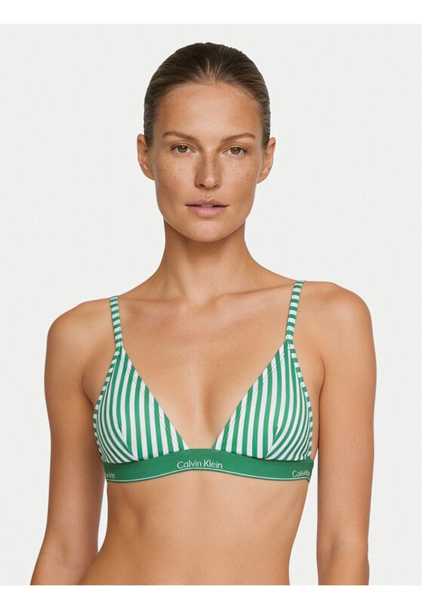 Calvin Klein Swimwear Góra od bikini LV00Q61208 Zielony. Kolor: zielony. Materiał: syntetyk