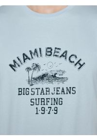 Big-Star - Koszulka męska z kontrastowym nadrukiem błękitna Fors 400. Kolor: niebieski. Materiał: dzianina. Wzór: nadruk. Sezon: lato. Styl: klasyczny, wakacyjny #3