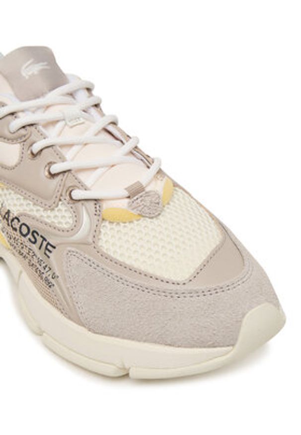 Lacoste Sneakersy L003 Neo 51SMA0044 Écru. Kolor: kremowy. Materiał: skóra, zamsz