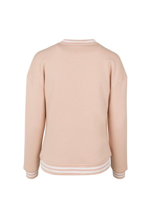 BUILD YOUR BRAND - Sweter Damski Oversized College. Kolor: biały, wielokolorowy, różowy