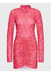 ROTATE Sukienka koktajlowa Mikiii RT2149 Różowy Slim Fit. Kolor: różowy. Materiał: syntetyk. Styl: wizytowy