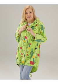 Unisono - ZIELONA KURTKA Z NADRUKIEM 114-7000K MELA. Kolor: zielony. Materiał: bawełna. Wzór: nadruk #1