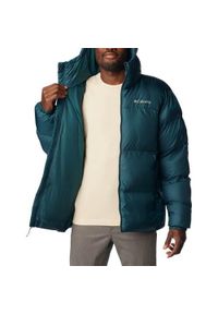 columbia - Kurtka Puchowa Columbia Puffect Hooded Jacket Męska Zimowa. Typ kołnierza: kaptur. Kolor: niebieski. Materiał: syntetyk, puch. Sezon: zima