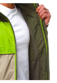 Ombre Clothing - Kurtka męska przejściowa C447 - zielona - L. Kolor: zielony. Materiał: polar, poliester. Sezon: jesień. Styl: sportowy, klasyczny #3