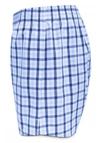 Męskie Bokserki Bawełniane - Pako Jeans - Biało-Niebieska Kratka. Kolor: wielokolorowy. Materiał: bawełna. Wzór: kratka #3