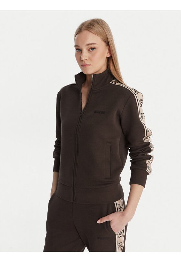 Guess Bluza V2YQ16 KB3P2 Brązowy Regular Fit. Kolor: brązowy. Materiał: syntetyk