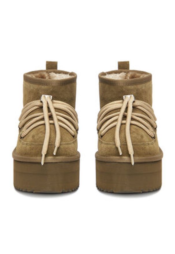 DeeZee Śniegowce W23Q11482 Khaki. Kolor: brązowy. Materiał: materiał