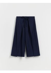 Reserved - Kuloty z zakładkami - granatowy. Kolor: niebieski. Materiał: dzianina #1
