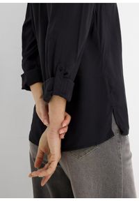 bonprix - Bluzka z lejącej się wiskozy. Kolor: czarny. Materiał: wiskoza. Styl: klasyczny, elegancki #3