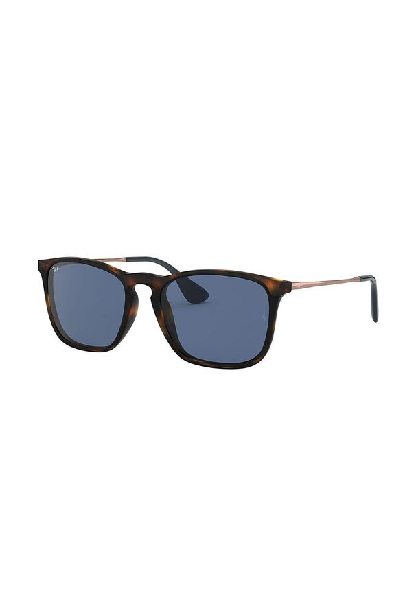 Ray-Ban - Okulary Chris. Kształt: prostokątne. Kolor: brązowy