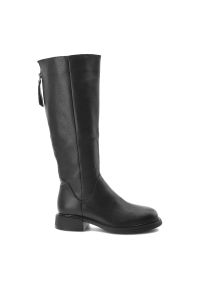 Czarne Kozaki S.Barski Wygodne Obuwie Damskie. Okazja: na co dzień. Zapięcie: zamek. Kolor: czarny. Materiał: skóra. Szerokość cholewki: normalna. Styl: klasyczny, casual, elegancki #4