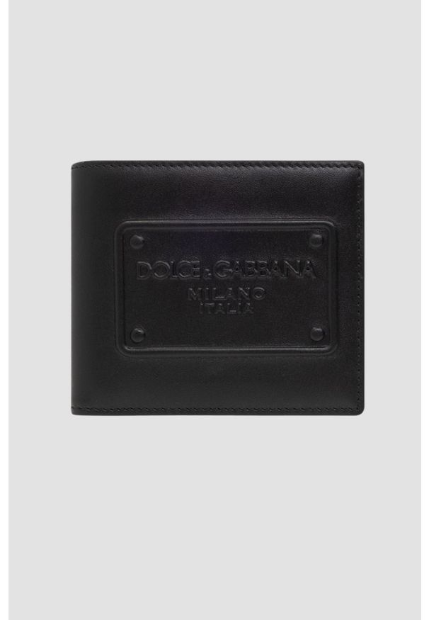 Dolce and Gabbana - DOLCE & GABBANA Czarny portfel męski. Kolor: czarny