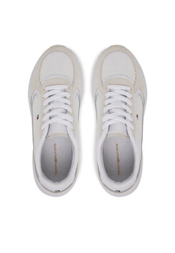 TOMMY HILFIGER - Tommy Hilfiger Sneakersy Sporty Runner FW0FW08644 Biały. Kolor: biały. Materiał: materiał
