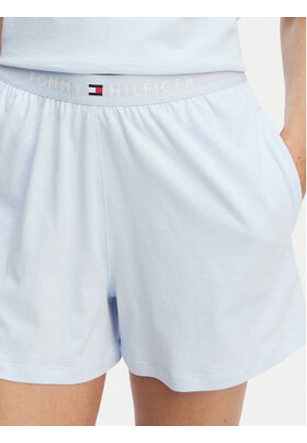 TOMMY HILFIGER - Tommy Hilfiger Piżama UW0UW05912 Niebieski jasny Regular Fit. Kolor: niebieski. Materiał: bawełna