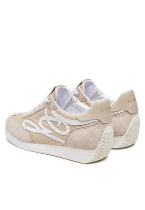 Guess Sneakersy FLPSKR SUE12 Beżowy. Kolor: beżowy. Materiał: skóra