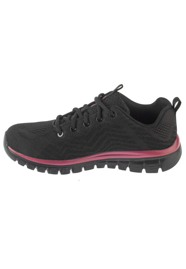 skechers - Adidasy Skechers Get Connected, Kobiety. Kolor: czarny. Materiał: materiał. Sport: fitness
