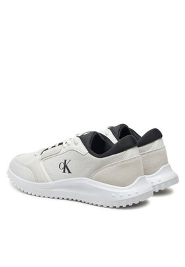 Calvin Klein Jeans Sneakersy Eva Runner Low Mg Wmm YM0YM01145 Biały. Kolor: biały. Materiał: skóra