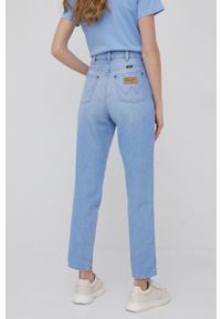 Wrangler jeansy MOM ICE ICE BABY damskie high waist. Stan: podwyższony. Kolor: niebieski #3