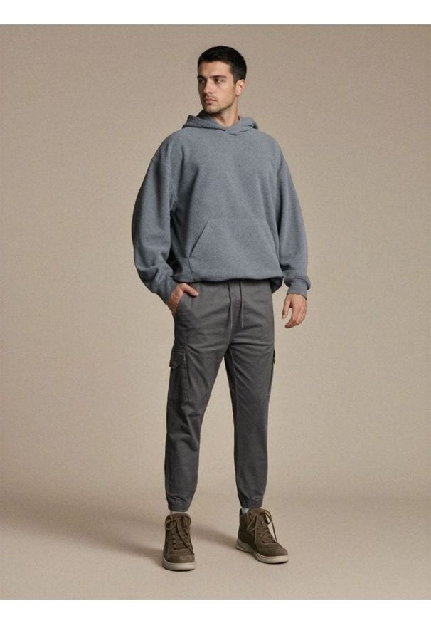 Sinsay - Spodnie jogger cargo - szary. Kolor: szary