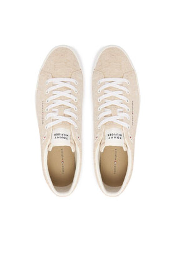 TOMMY HILFIGER - Tommy Hilfiger Sneakersy Th Hi Vulc Core Low Chambray FM0FM05818 Beżowy. Kolor: beżowy. Materiał: materiał