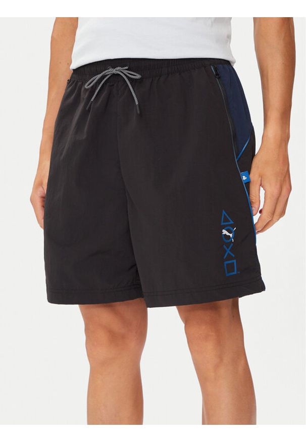 Puma Szorty sportowe PLAYSTATION 624703 Czarny Loose Fit. Kolor: czarny. Materiał: syntetyk. Styl: sportowy