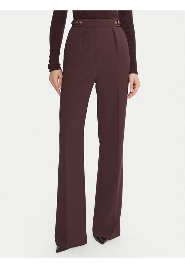 Elisabetta Franchi Spodnie materiałowe PA-099-56E2-V390 Bordowy Regular Fit. Kolor: czerwony. Materiał: syntetyk