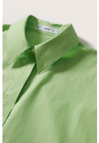 mango - Mango koszula bawełniana Matris damska kolor zielony regular z kołnierzykiem klasycznym. Okazja: na co dzień. Typ kołnierza: kołnierzyk klasyczny. Kolor: zielony. Materiał: bawełna. Wzór: gładki. Styl: klasyczny #9