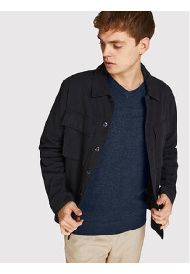 Jack & Jones - Jack&Jones Sweter Emil 12208365 Granatowy Regular Fit. Kolor: niebieski. Materiał: bawełna