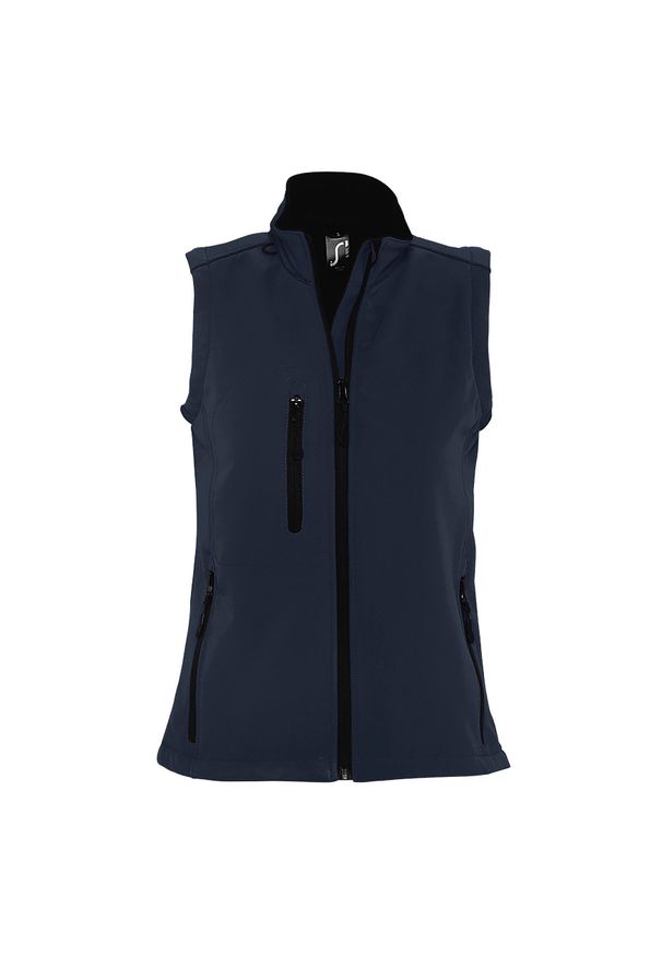 SOL'S - Damska Kurtka Rallye Soft Shell Bodywarmer. Kolor: niebieski. Materiał: tkanina, elastan, poliester, polar. Sport: turystyka piesza