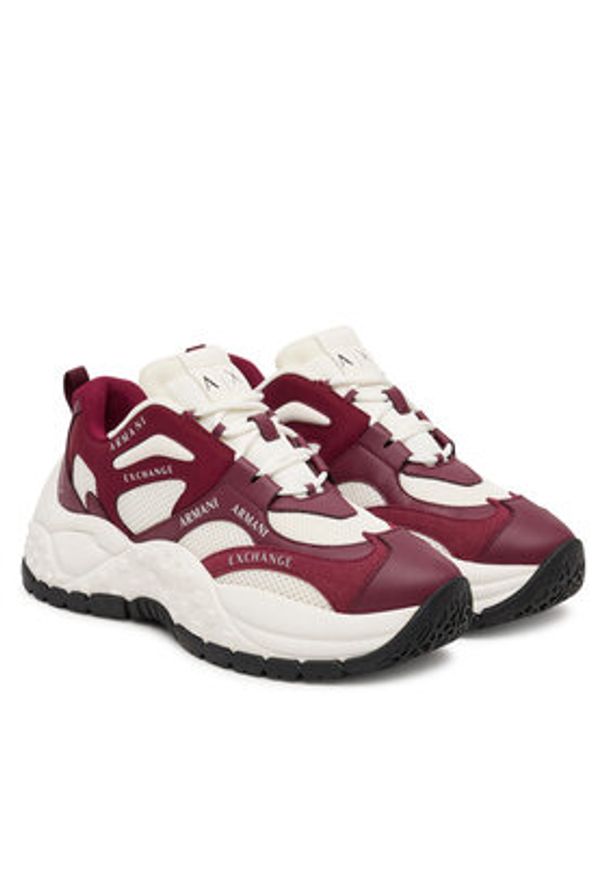 Armani Exchange Sneakersy XDX120 XV708 MZ134 Bordowy. Kolor: czerwony. Materiał: materiał