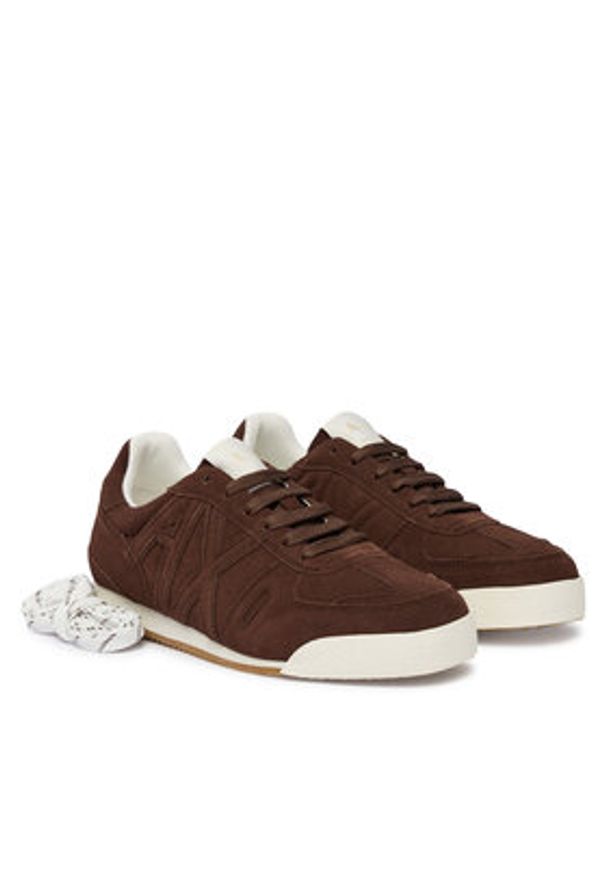 Armani Exchange Sneakersy XW002794 AF19687 U6018 Brązowy. Kolor: brązowy. Materiał: skóra, zamsz