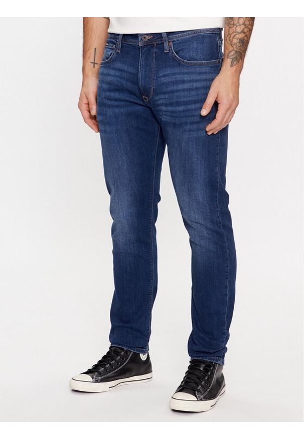 Pepe Jeans Jeansy Tapered PM207390CT4 Granatowy Tapered Leg. Kolor: niebieski