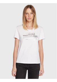 Pepe Jeans T-Shirt Piper PL505228 Biały Regular Fit. Kolor: biały. Materiał: bawełna