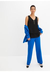 bonprix - Top z zamkiem. Typ kołnierza: dekolt w serek. Kolor: czarny. Materiał: wiskoza #3